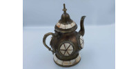 1960s Brass & Bone Tea kettle middle east handmade tea pot